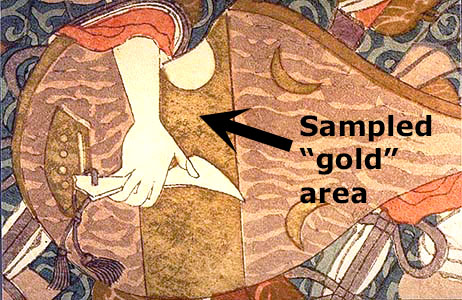 Gakutei print with sample area indicated