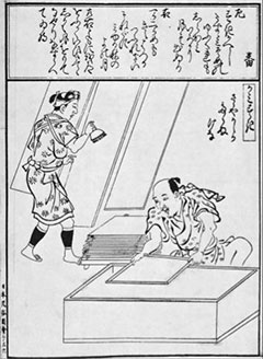 Moronobu 1681 papermaking