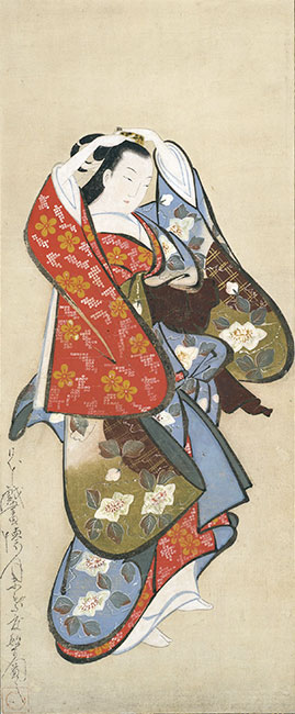 Kaigetsudo Dohan courtesan adjusting haircomb