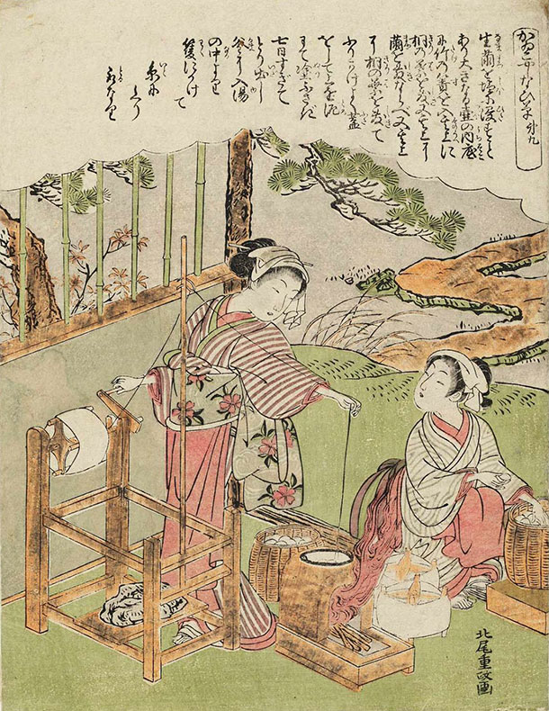 Kitao Shigenaga silkworm cultivation
