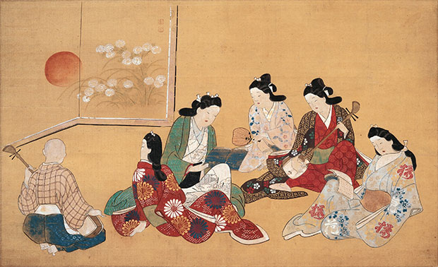 Moronobu yoshiwara scene