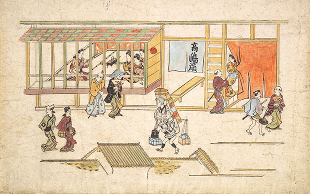 Moronobu yoshiwara scene